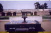 Raj Ghat and the eternal flame at the site of Gandhi's cremation in 1948, Delhi.